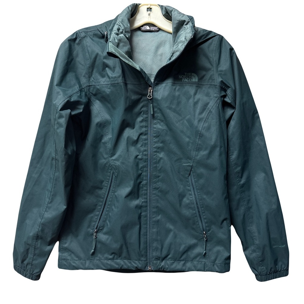 Women’s green The North Face rain jacket size xs